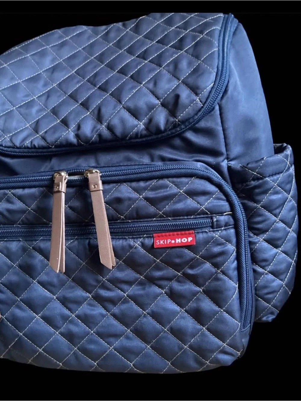 Skip Hop Quilted Navy Blue Baby Diaper Backpack